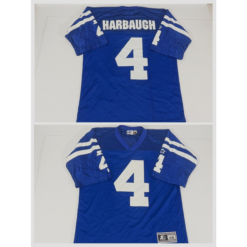 Jim Harbaugh Indianapolis Colts nfl Starter jersey men size medium 46 1995 vtg
